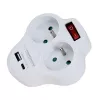 Esperanza ELK311W elektrische splitter 2 GN. USB-C USB-A IN. wit