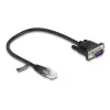 Delock RS-232 seriële kabel, RJ45 male naar D-Sub 9 male, 30 cm, zwart