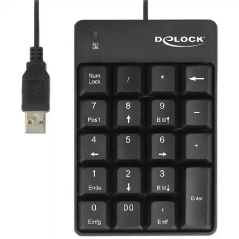 Numeriek toetsenblok DeLOCK 12481 universeel USB zwart