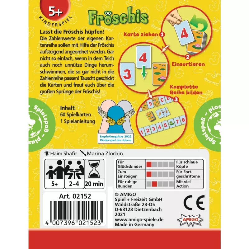 Amigo Fröschis 20-minuten kaartspel concentratie
