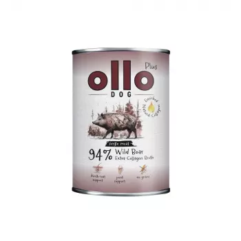Ollo Plus collageen wild zwijn 400g hondenvoerblik