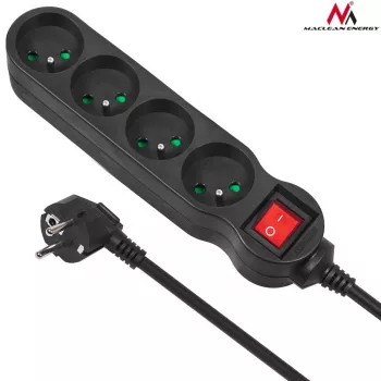 Maclean MCE180 stekkerdoos 1,4 m 4 binnenstopcontacten zwart