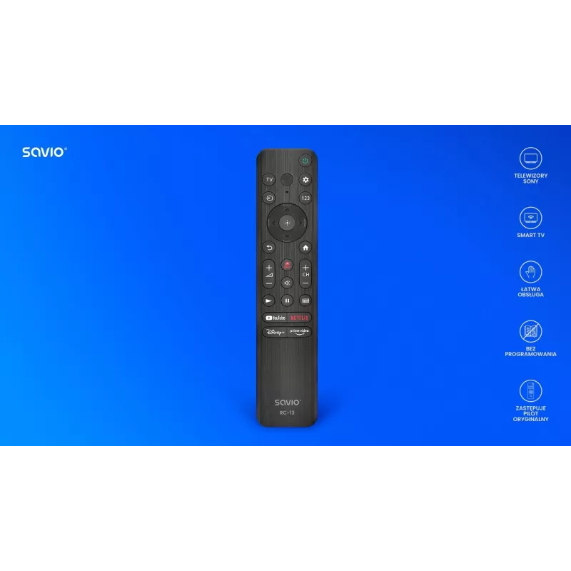 Afstandsbediening Savio RC-13 IR draadloos voor Sony TV 10 m bereik