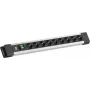 Stekkerdoos Bachmann CONNECTUS met 9× CEE7/3-stopcontacten, 1× schakelaar, 2,0 m kabel, CEE7/7-stekker, grijs