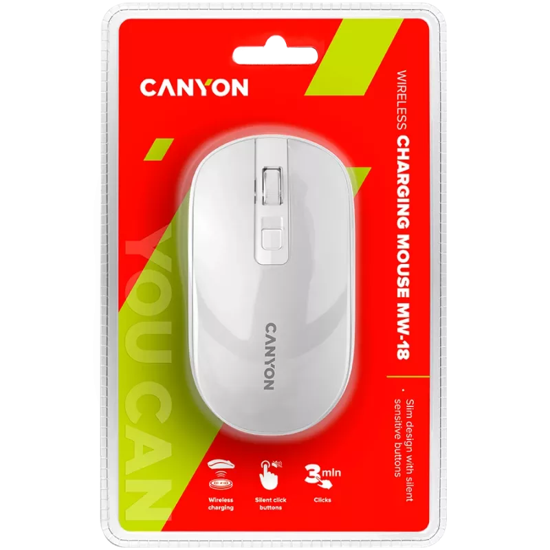 CANYON muis MW-18 draadloos opladen parelwit