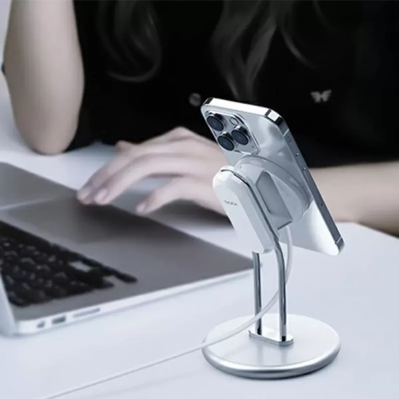 Telefoonstandaard SODI SIM-300 zilver MagSafe – deskthouder voor MagSafe-compatibele iPhone