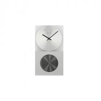 NeXtime klok 3028 OP klok, 16x30,2 cm, wand, glas, zilver