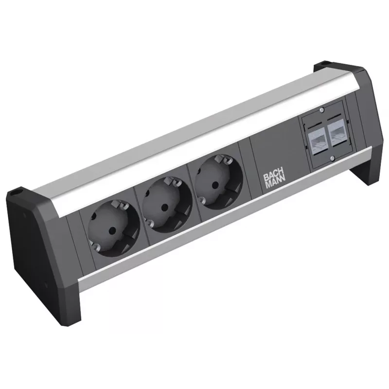 Stroomverdeler Bachmann Desk 1 3 AC-stopcontacten zwart