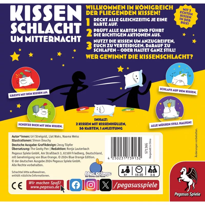 Kissenschlacht um Midnight, familiespel