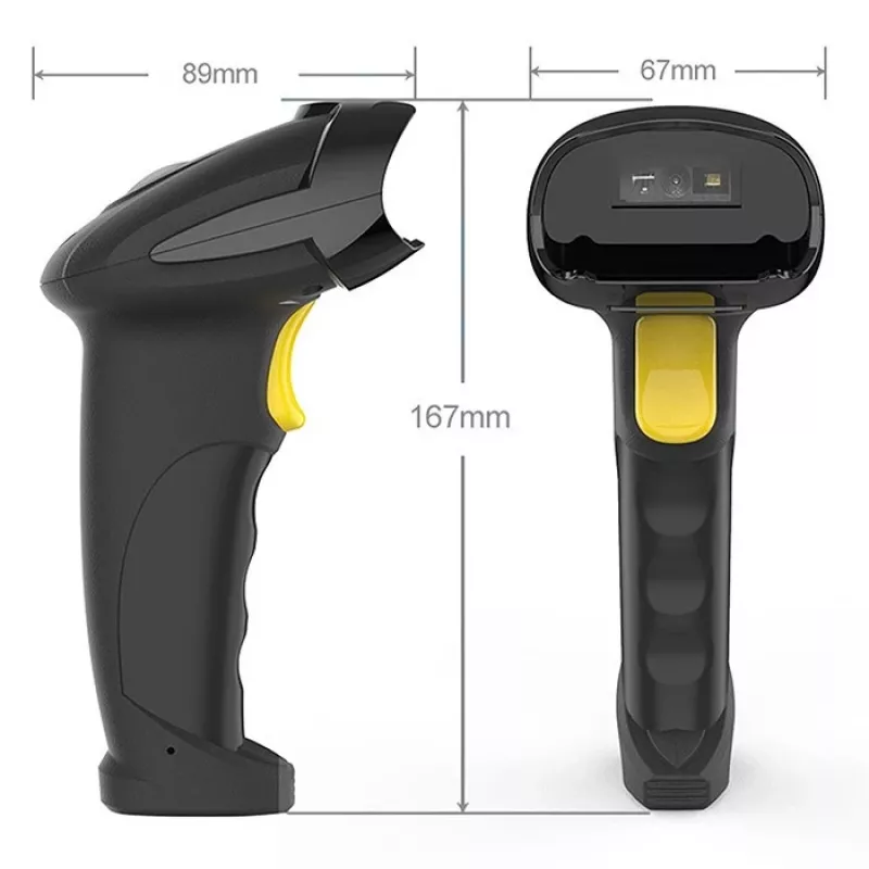 Draadloze barcodescanner QOLTEC 50856 – 1D- & 2D-draadloos handapparaat, USB-interface, ABS-behuizing, 170×62×100 mm, 203 g