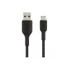 Kabel gevlochten USB-C USB-A 2 m zwart