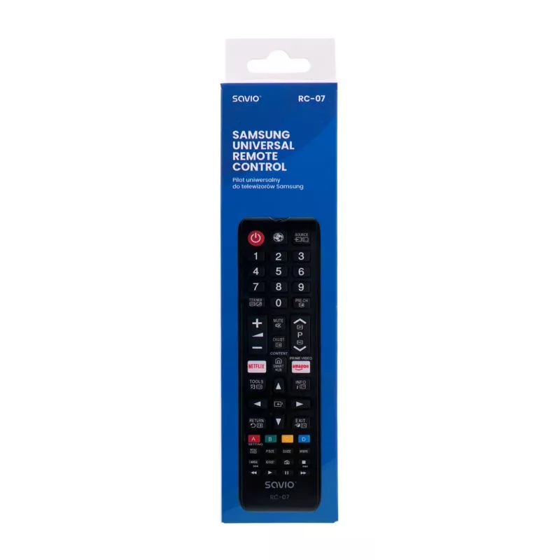 SAVIO afstandsbediening RC-07 voor Samsung tv, IR draadloos, zwart, drukknoppen