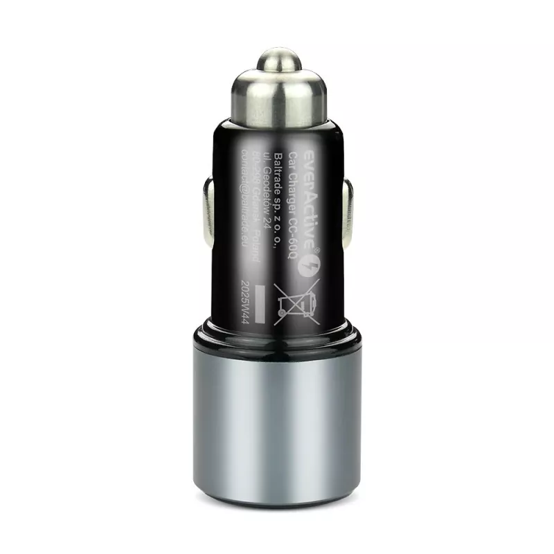 Auto-oplader everActive CC-60Q, QC3.0, tot 83W, USB-auto-voedingsadapter