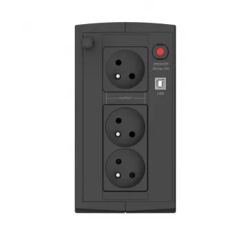UPS EVER Ever Duo 850 PL T/DAVRTO-000K85/01 850VA line-interactief, 550W, AVR, 3 AC-stopcontacten, 12V 2×5Ah, tower