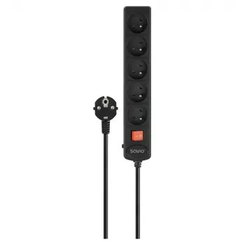 Stekkerdoos SAVIO LZ-17 — 5-voudig, 3 m kabel, geaarde stopcontacten