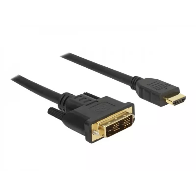 Videokabel-adapter DeLOCK 85582 1 m HDMI Type-A DVI-D zwart