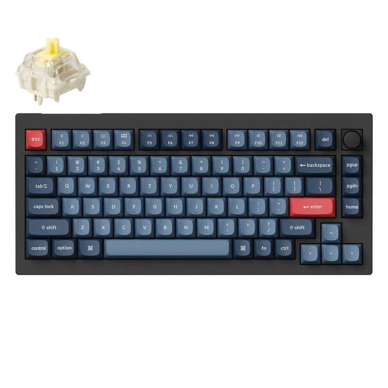 Keychron V1 Max toetsenbord universeel USB RF Wireless Bluetooth zwart grijs 75% mechanisch
