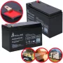 Verzegelde lood-zuur (VRLA) batterij 12V 9Ah Extralink – AGM, 1 stuk, zwart