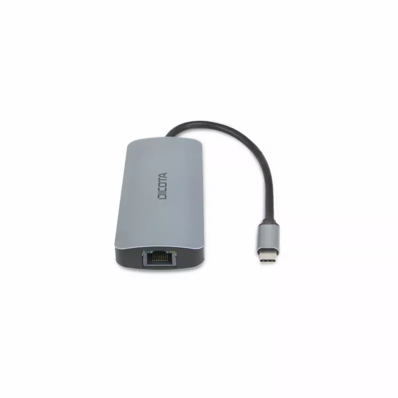 Dicota USB-C 8-in-1 multi hub 4K PD 100W zilver