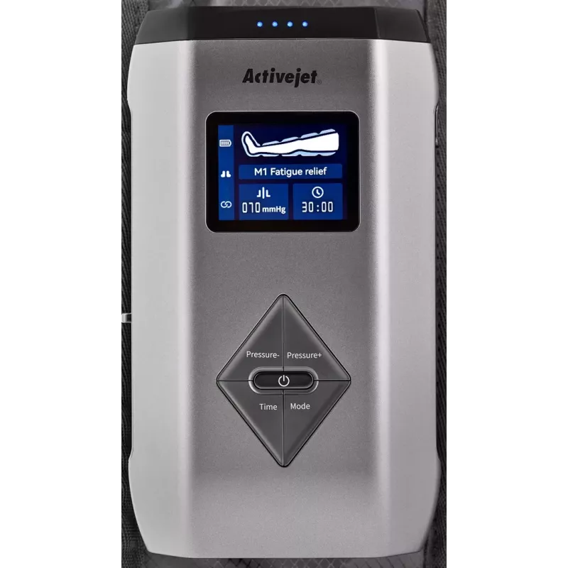 Lymfedrainage beenmassageapparaat ActiveJet ACM-PLUS-A1 L – accu 25 W, ingebouwde accu, 380×1020×60 mm, zwart
