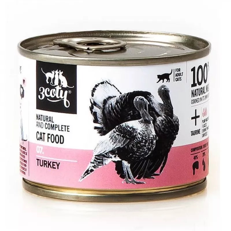 3COTY 07. kalkoen - natte voeding voor katten - 180g