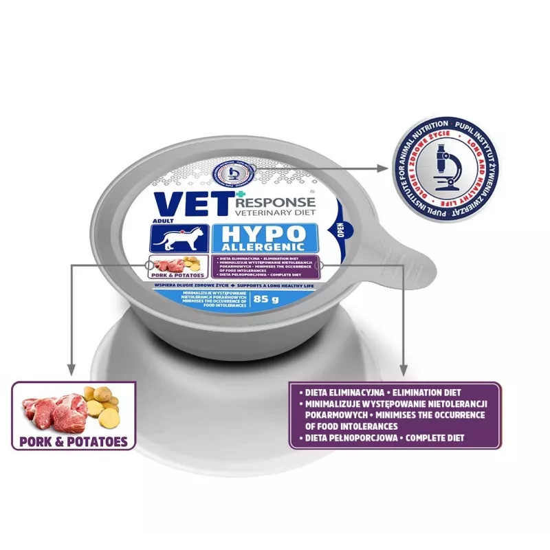 VET RESPONSE Hypoallergenic varken - natvoer voor katten - 85 g