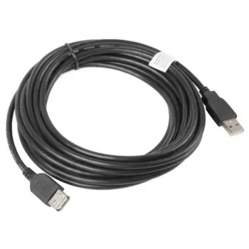 Lanberg CA-USBE-10CC-0050-BK USB-kabel 5 m USB 2.0 USB A zwart (CA-USBE-10CC-0050-BK)
