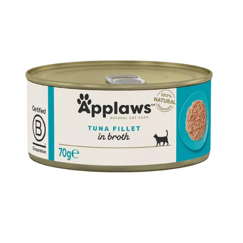 APPLAWS tonijnfilet in bouillon - natvoer voor katten - 70g