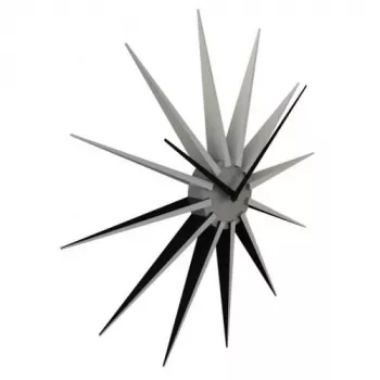 NeXtime klok 3051zi Nova, Ø50 cm, wand, zwart/zilver