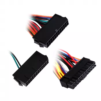 Voedingsadapter SILVERSTONE SST-PP10 — dubbele 24-pins naar enkele 24-pins kabeladapter