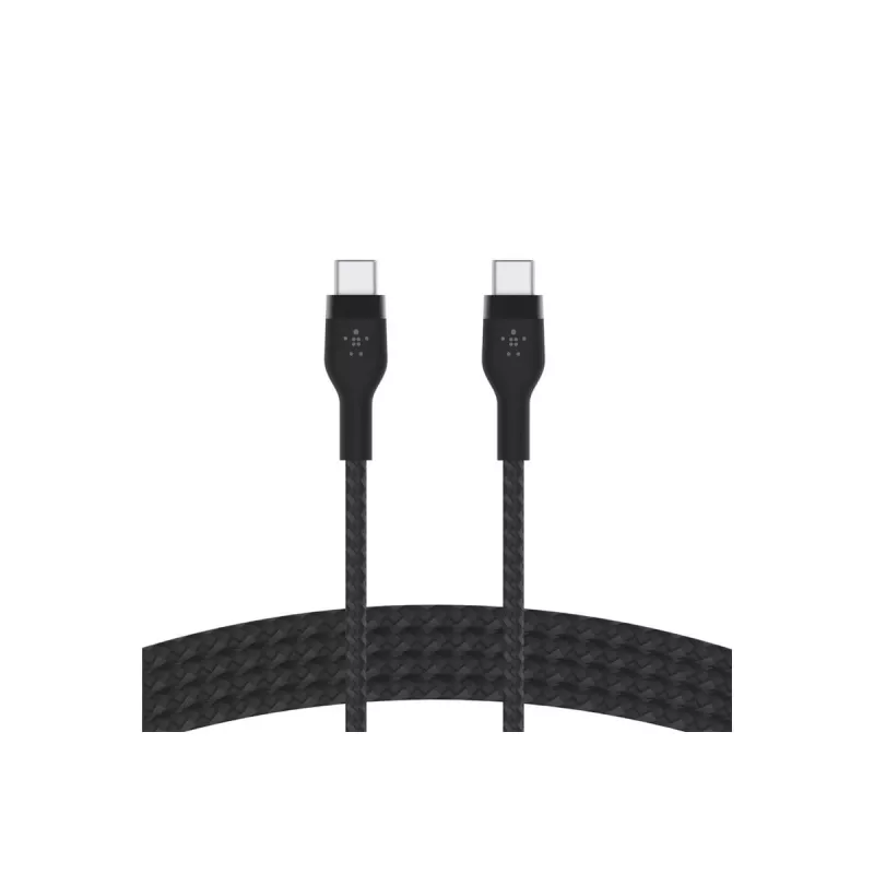 Kabel BoostCharge USB-C/USB-C gevlochten siliconen 2 m, zwart