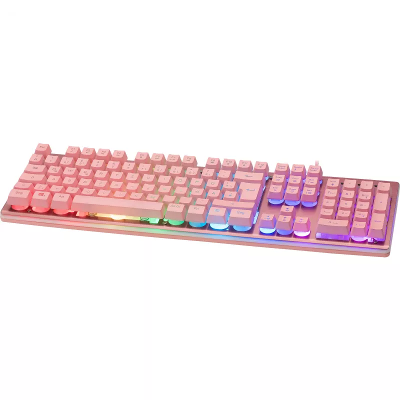 Deltaco GAM-021-RGB-P-DE - volledige grootte (100%) - USB - membraantoetsenbord - QWERTZ - roze