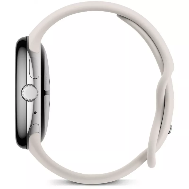 Google Pixel Watch 3 45 mm wifi smartwatch, gepolijst zilver (Porcelain)