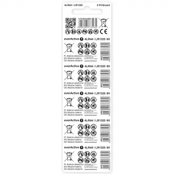 Alkaline knoopcellen everActive LR44 1,5 V – 5-pack