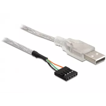 USB 2.0-A stekker naar pin-header-kabel DeLOCK 83078 zilver