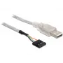 DeLOCK 83078 kabel USB 2.0-A male naar pinheader, 70 cm
