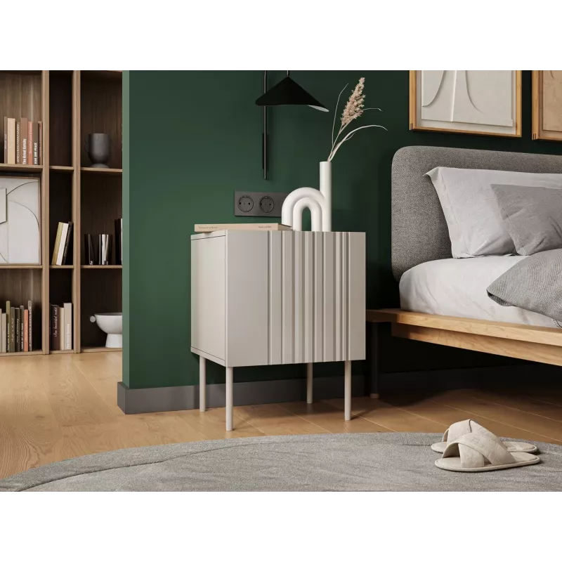 Nachtkastje Cama Meble ISLA 44,5x40x59 cm cashmere mat, MDF & spaanplaat, set van 2