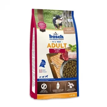 Droogvoer voor honden Bosch Adult met lam & rijst, 3 kg - voor volwassen honden, geschikt voor alle rassen, ondersteunt bij voerintoleranties