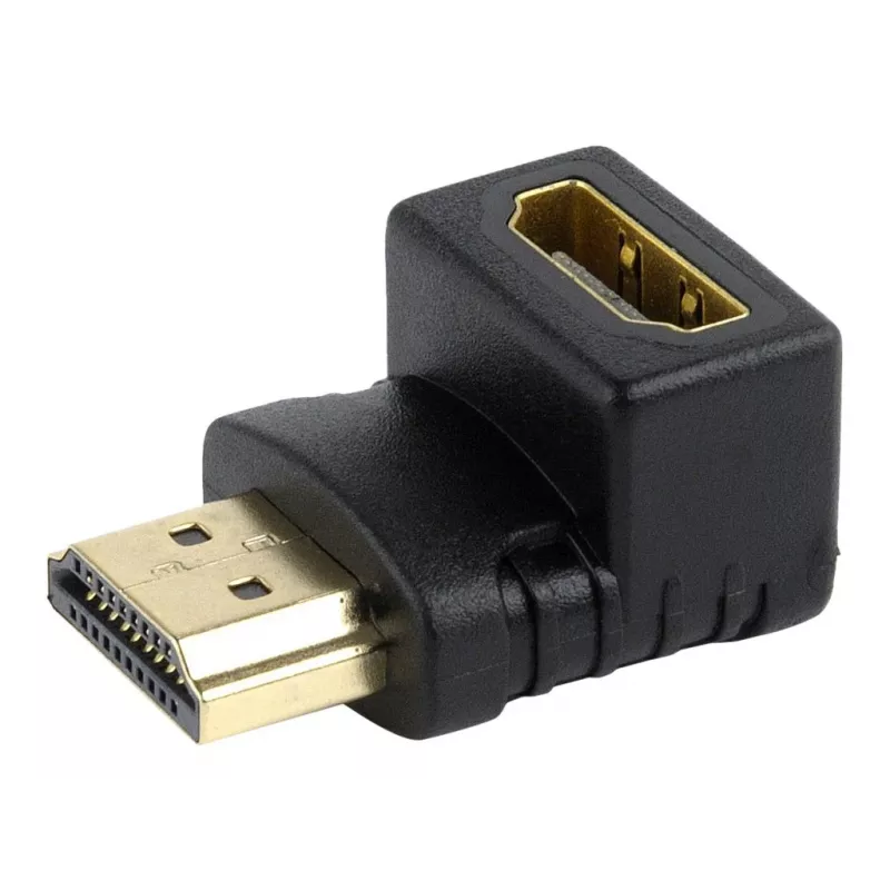 HDMI-adapter GEMBIRD A-HDMI90-FML, HDMI naar HDMI, haakse 90°-adapter, zwart
