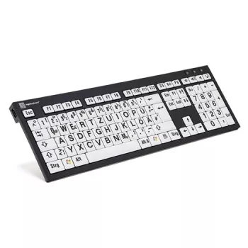 Logickeyboard XL Print Universal USB QWERTZ Duits zwart wit