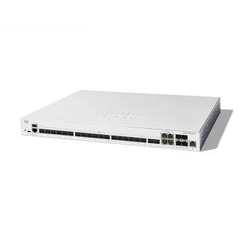 Netwerkswitch Cisco Catalyst C1300-24XS Managed L2/L3, 480 Gbit/s switching-capaciteit, RJ-45/USB-C console, 16.000 MAC-tabel, grijs, 4,15 kg