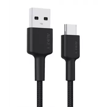 USB-C-naar-USB-A-kabel Aukey CB-CA2, nylon gevlochten, Quick Charge 3 A, 1 m