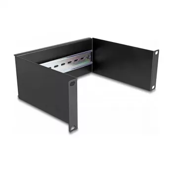 Rack-inzetstuk DeLOCK 10 inch DIN-railpaneel 2U zwart metaal 180mm