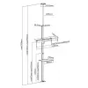 Maclean MC-791N telescopische vloer-plafond tv-beugel met plank, 37-70 inch, 30 kg