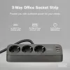 Meervoudig stopcontact DIGITUS 3-voudig met 2×USB-A & 1×USB-C, 3 AC-stopcontacten type E/F, 1,5 m kabel, zwart