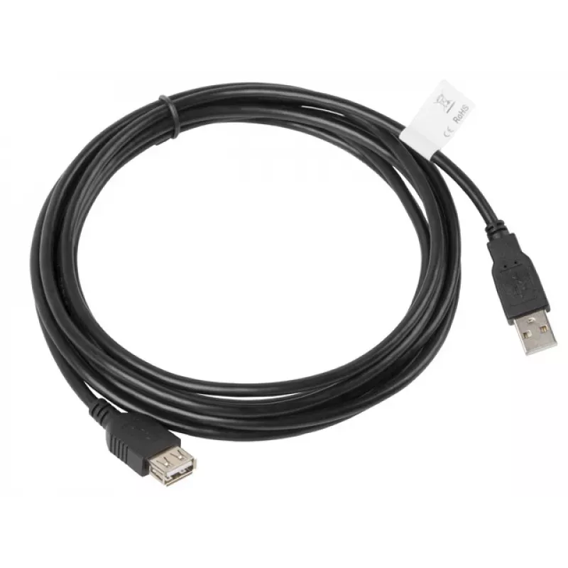 USB-kabel Lanberg CA-USBE-10CC-0030-BK 3 m USB 2.0 zwart