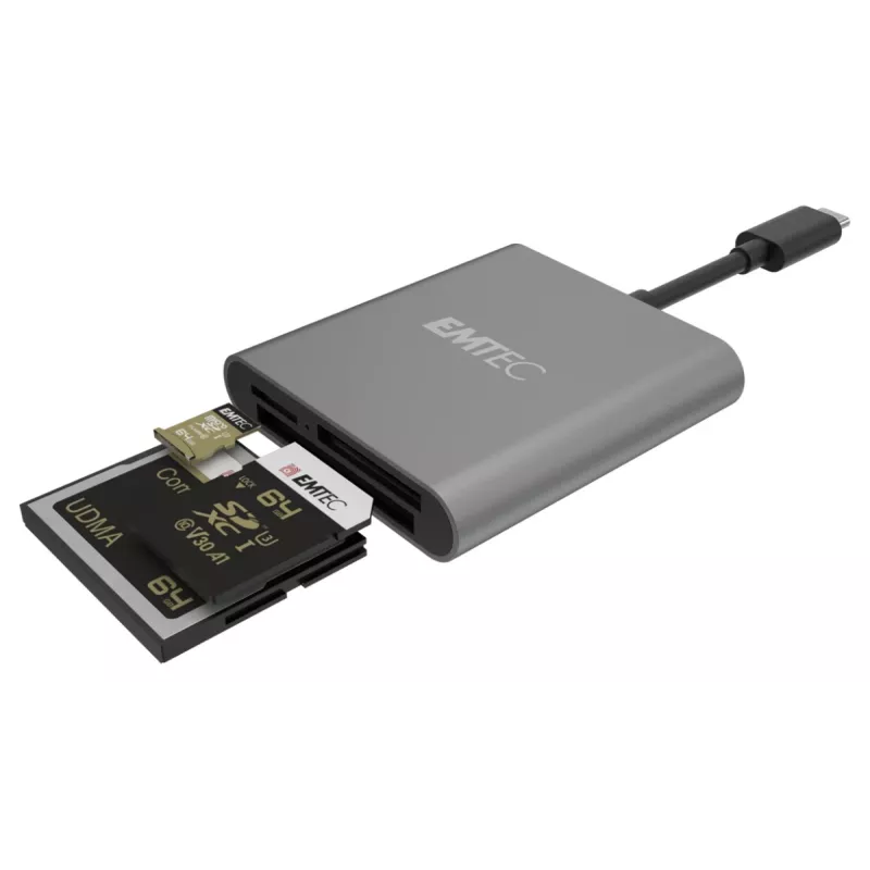 Kaartlezer Emtec ECCAREADT610C USB 3.1 grijs