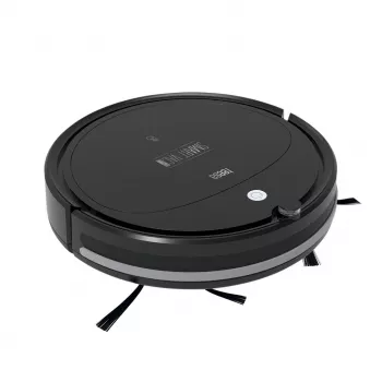 Robotstofzuiger TEESA Smart VAC 2 — rond, zwart, 1000 Pa zuigkracht, 9,6 V/2000 mAh Li-accu, 0,2 l stofreservoir, WLAN, automatische terugkeer