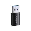 Adapter Baseus Ingenuity USB Type-A (bus) naar USB Type-C (stekker) 10 Gbit/s, zwart, 14×22×8 mm