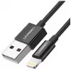 Ugreen 80822 US155 telefoonkabel zwart 1 m USB A Lightning
